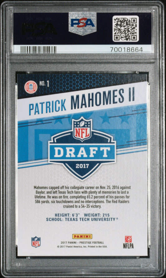 #1 Patrick Mahomes Ii 2017 Panini Prestige Draft Big Board 8 Draft Big Board