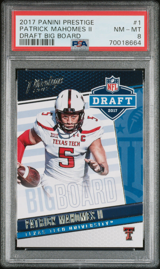 #1 Patrick Mahomes Ii 2017 Panini Prestige Draft Big Board 8 Draft Big Board