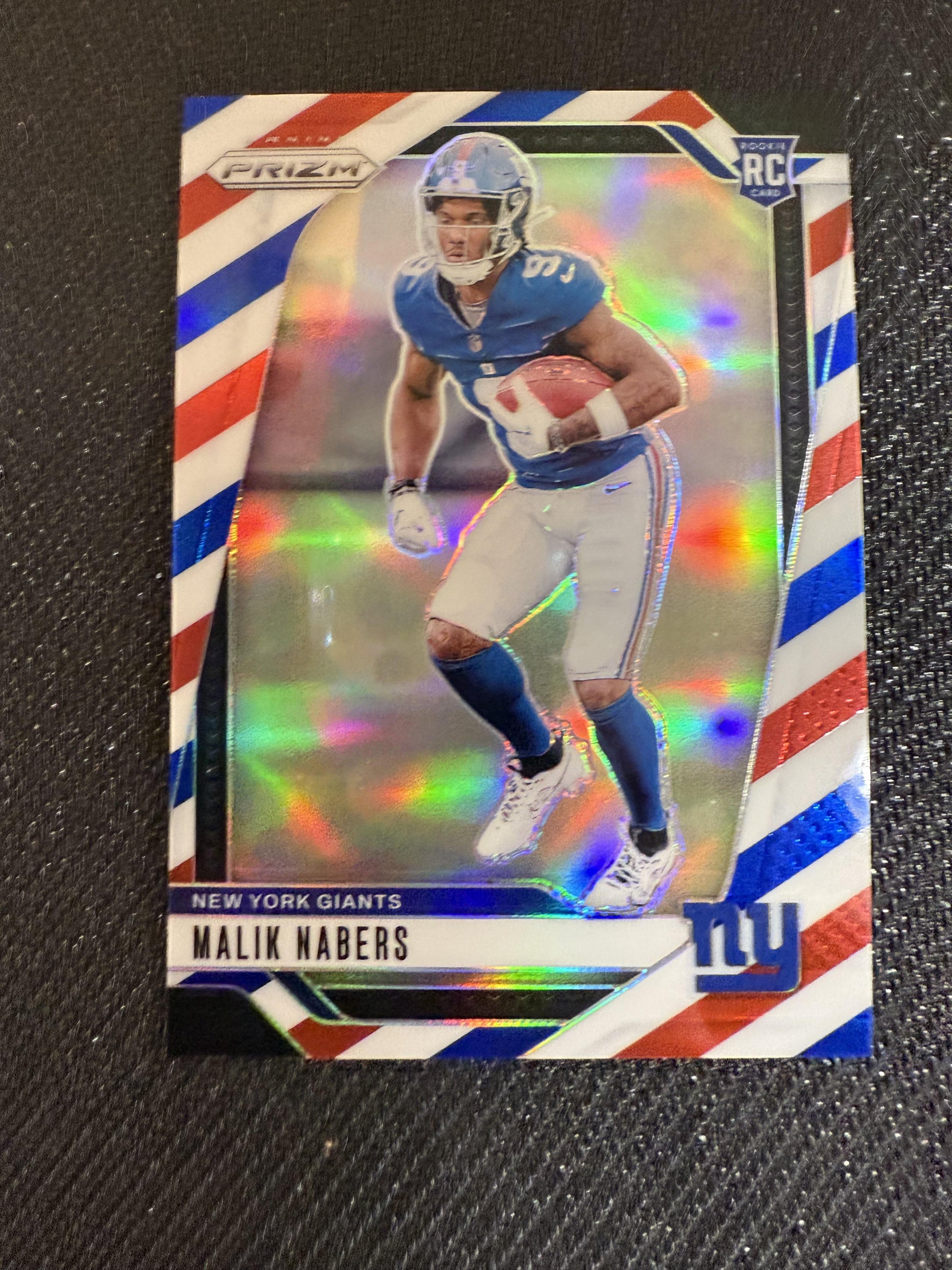 #370 Malik Nabers 2024 Panini Prizm RC Rookie New York Giants Red White and Blue