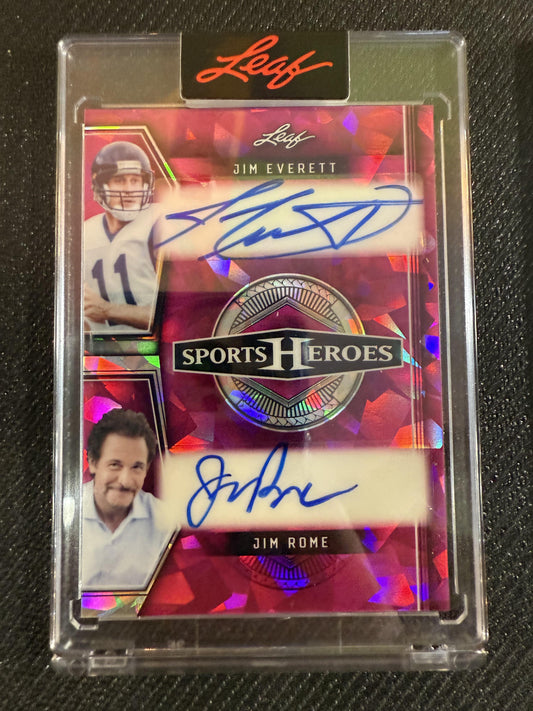 #H2-7 Jim Everett / Jim Rome 2025 Leaf Metal Sports Heroes Auto Crystal Pink