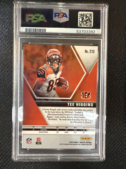#213 Tee Higgins 2020 Panini Mosaic RC Rookie Cincinnati Bengals sports
