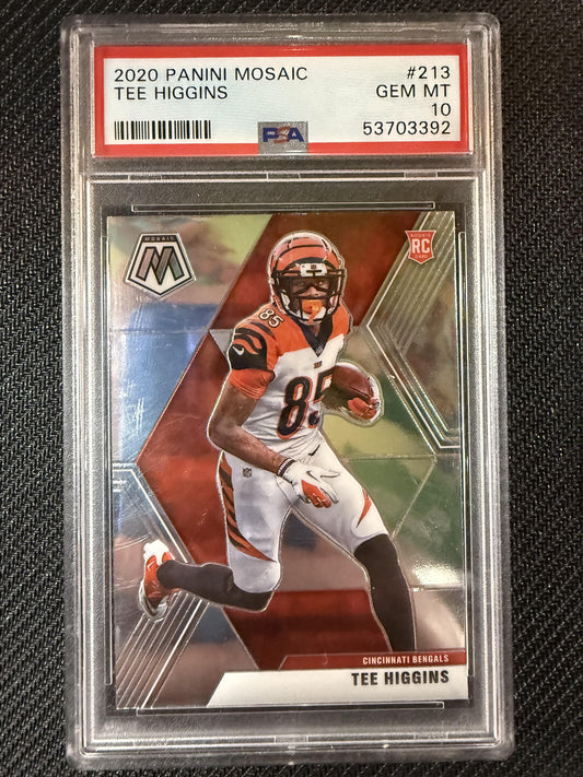 #213 Tee Higgins 2020 Panini Mosaic RC Rookie Cincinnati Bengals sports