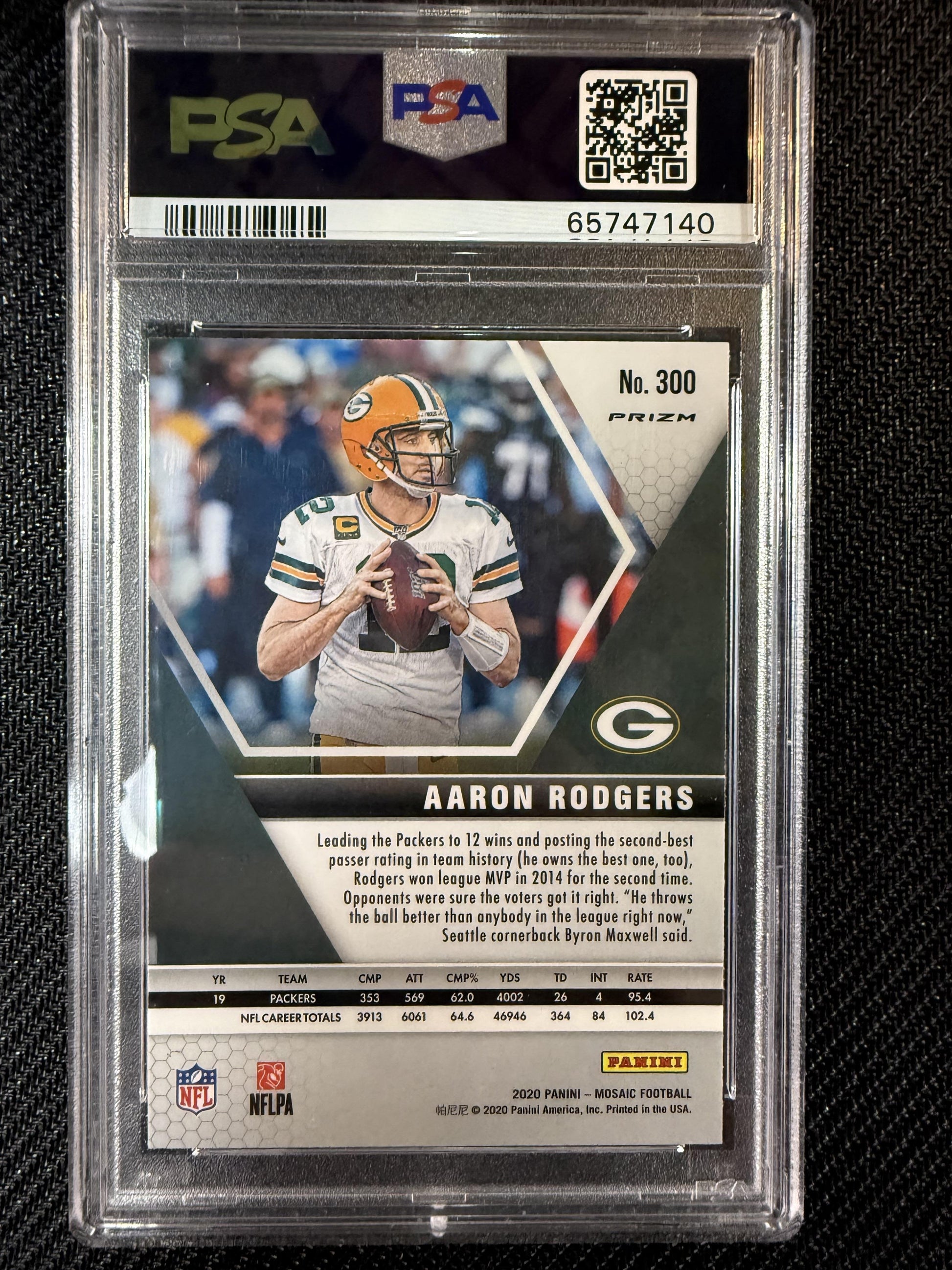 #300 Aaron Rodgers 2020 Panini Mosaic Green Bay Packers sports White Sparkle