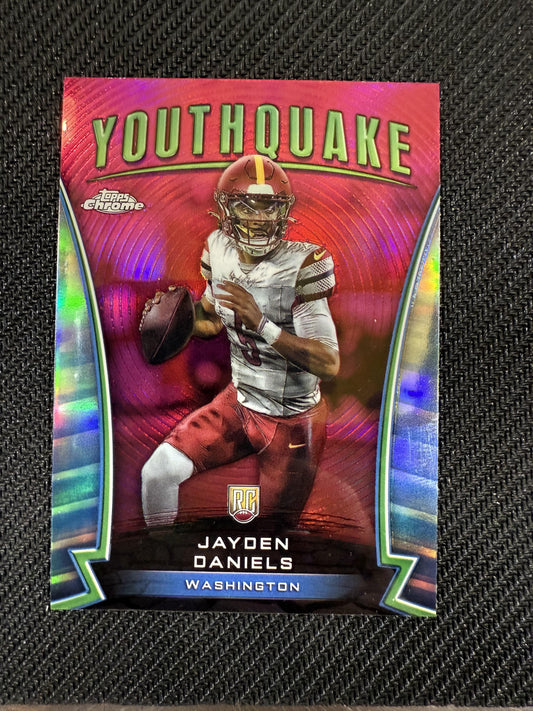 #Y-3 Jayden Daniels 2024 Topps Chrome Commanders Youthquake Pink Refractor
