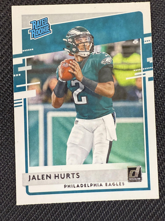 #314 Jalen Hurts 2020 Donruss RC Rookie Philadelphia Eagles sports
