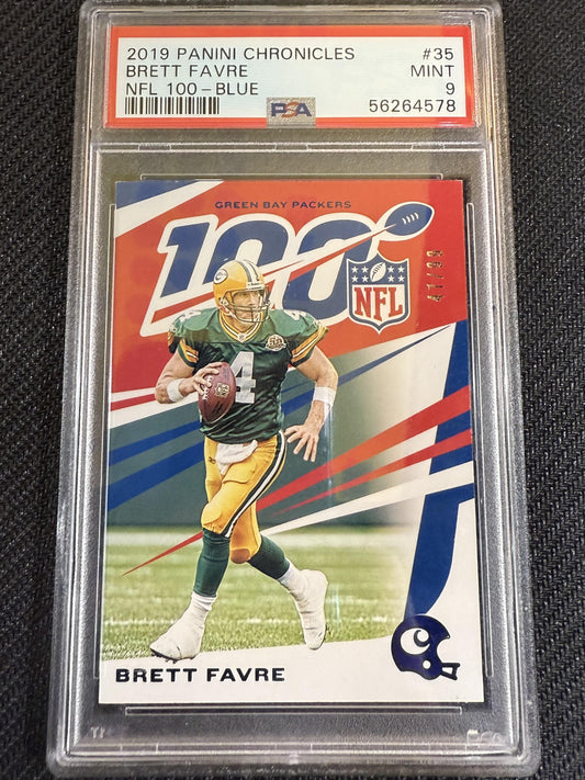 #35 Brett Favre 2019 Panini Chronicles SN #/99 Green Bay Packers NFL 100 Blue