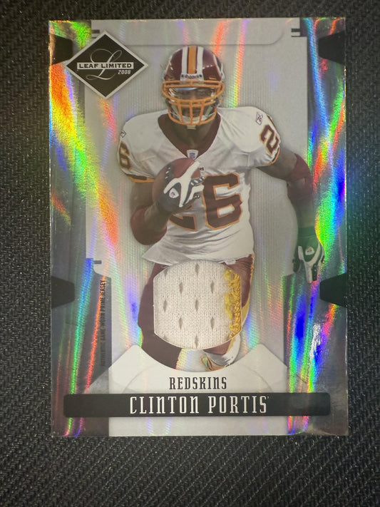 #100 Clinton Portis 2008 Leaf Limited SN,MEM #/50 Redskins Threads Prime