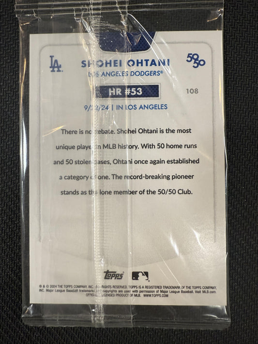 #108 Shohei Ohtani 2024 Topps 50/50 HR#53 SP Sealed