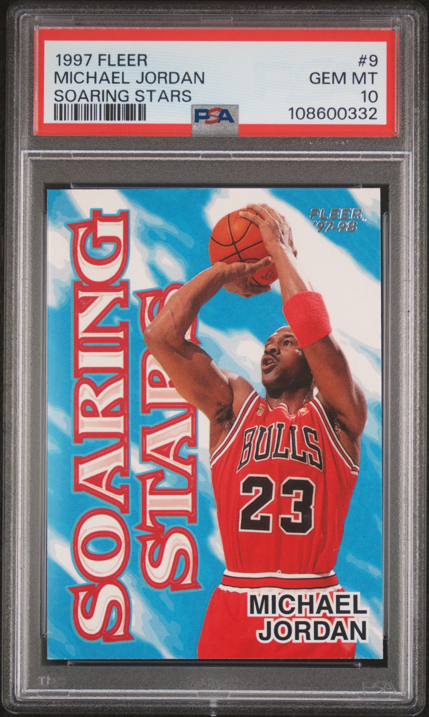 #9 Michael Jordan 1997 Fleer Soaring Stars 10 GEM-MT sports Soaring Stars
