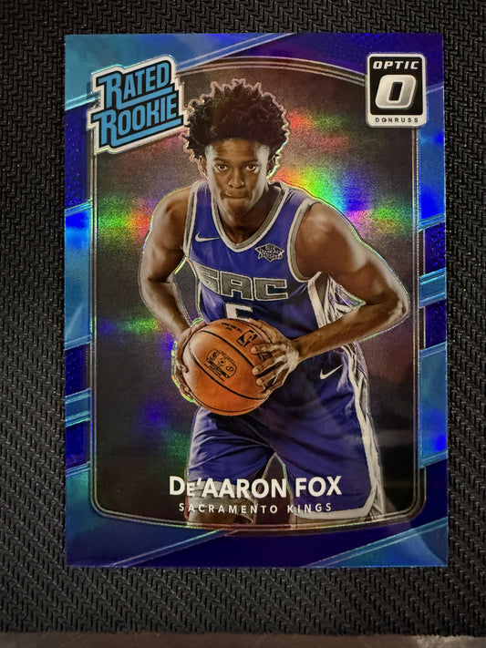 #196 De'Aaron Fox 2017-18 Donruss Optic RC Rookie Sacramento Kings Purple