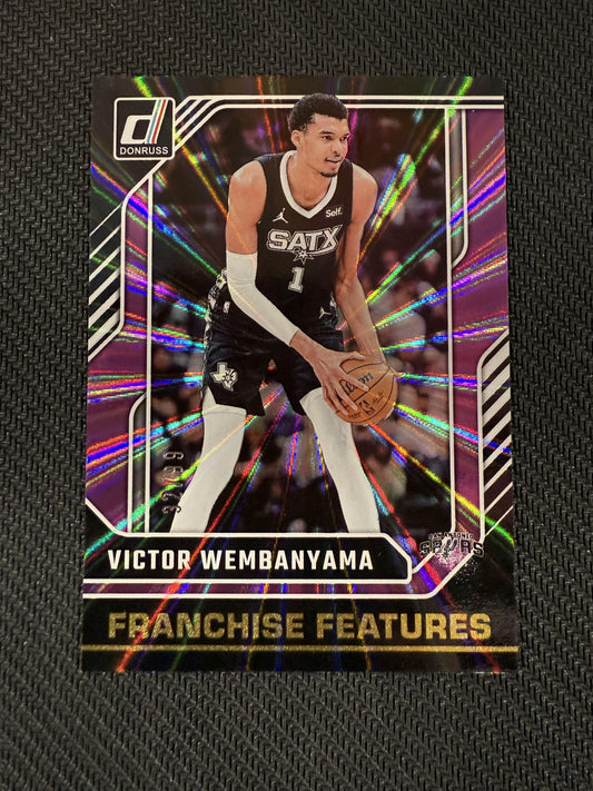#25 Victor Wembanyama 2024-25 Donruss /99 Spurs Franchise Features Purple Laser