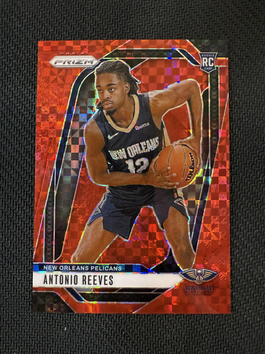 #253 Antonio Reeves 2024-25 Panini Prizm SN #/75 New Orleans Pelicans Red Power