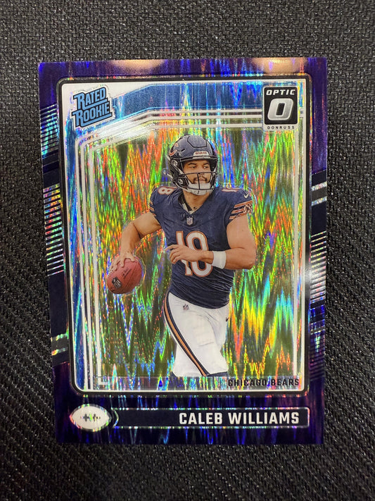 #201 Caleb Williams 2024 Donruss Optic Chicago Bears sports Purple Shock