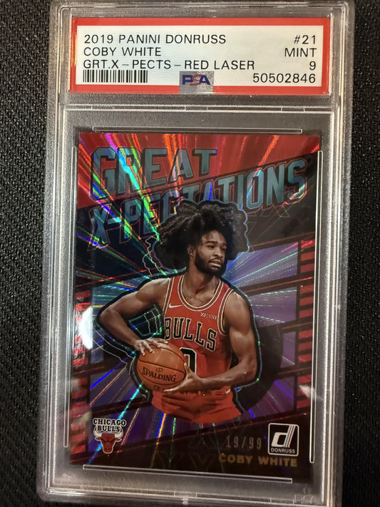 #21 Coby White 2019 Panini Donruss Great X-Pectations 9 MT Red Laser