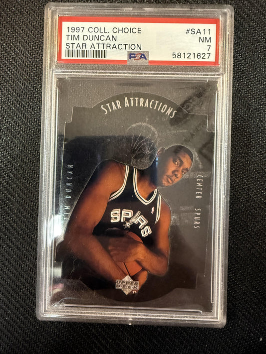#SA11 Tim Duncan 1997 Collector'S Choice Star Attraction 7 Star Attraction
