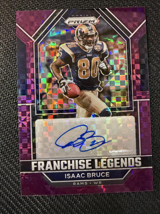 #FL-IB Isaac Bruce 2022 Panini Prizm Auto /49 Franchise Legends Purple Power