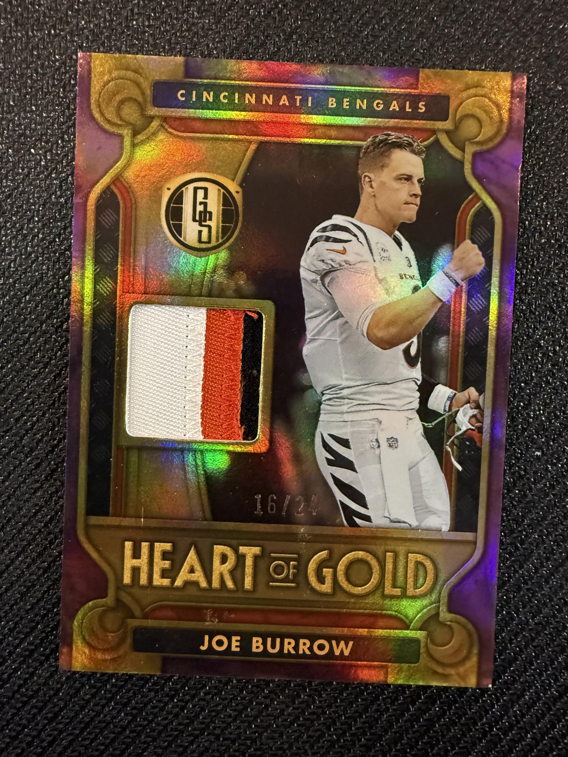 #18 Joe Burrow 2023 Panini Gold Standard /24 Bengals Heart of Gold Rose Gold
