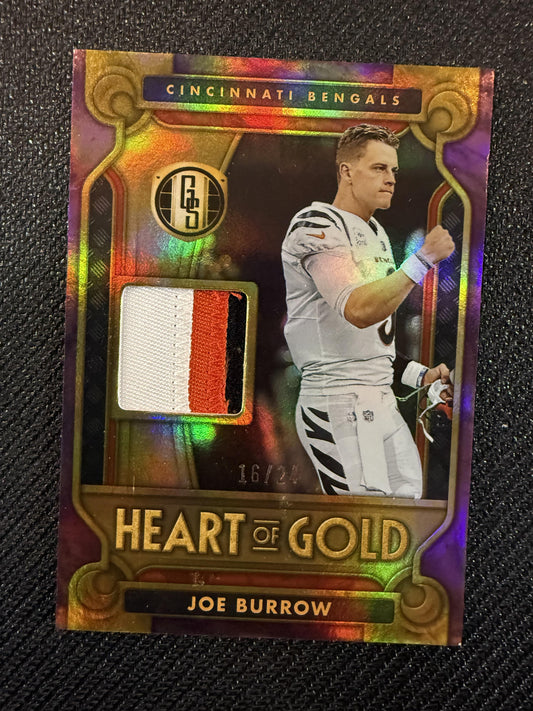 #18 Joe Burrow 2023 Panini Gold Standard /24 Bengals Heart of Gold Rose Gold