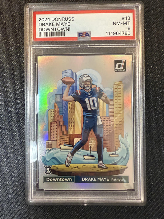 #13 Drake Maye 2024 Donruss Optic New England Patriots sports Downtown!