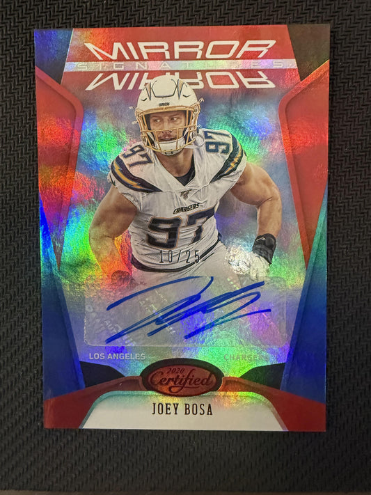 #MS-JB Joey Bosa 2020 Panini Certified Auto /25 Chargers Mirror Signatures Red