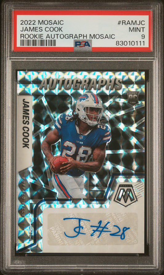 #RAMJC James Cook 2022 Panini Mosaic 9 MT Rookie Autograph