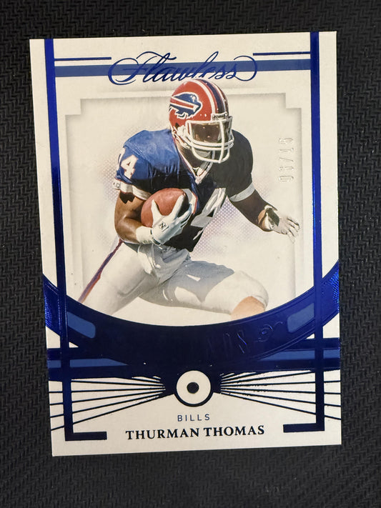 #86 Thurman Thomas 2021 Panini Flawless SN #/15 Buffalo Bills sports Sapphire