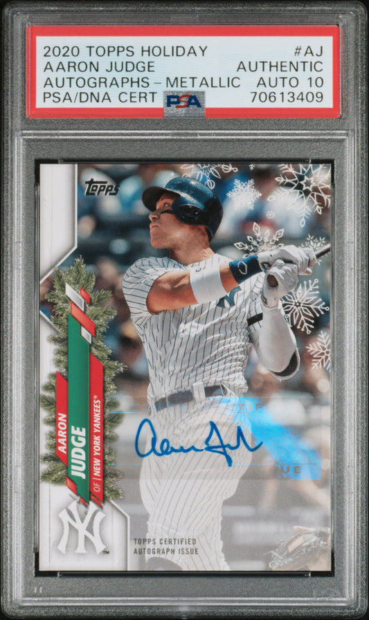 #AJ Aaron Judge 2020 Topps Holiday Auto Metallic