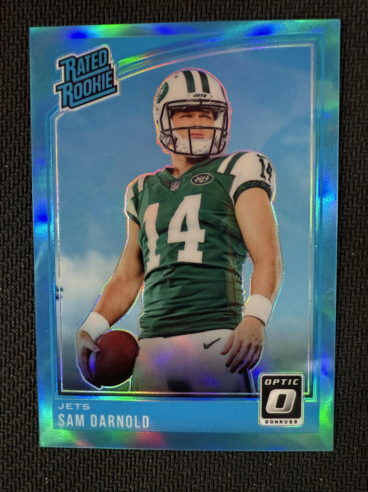 #151 Sam Darnold 2018 Donruss Optic SN,RC Rookie #/299 New York Jets sports Aqua