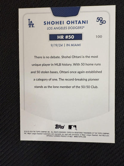 #100 Shohei Ohtani 2024 Topps 50/50: Shohei Ohtani Los Angeles Dodgers sports