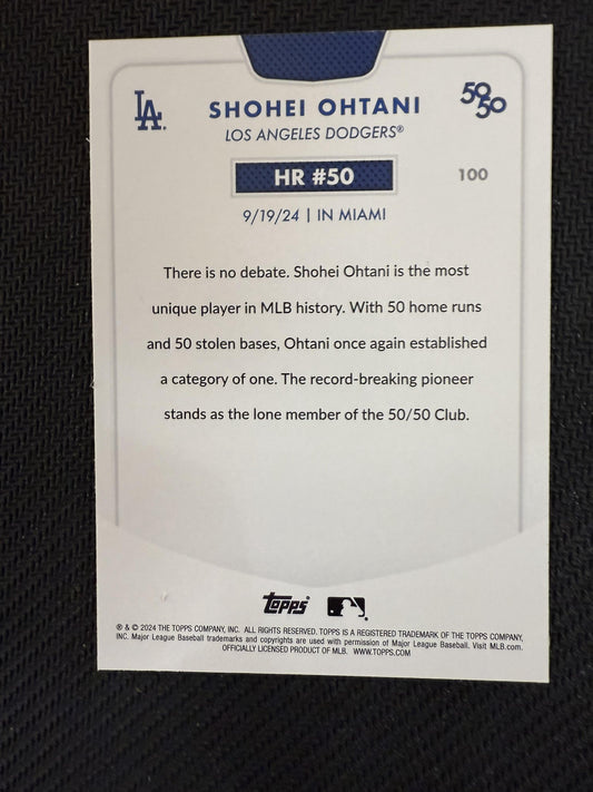 #100 Shohei Ohtani 2024 Topps 50/50: Shohei Ohtani Los Angeles Dodgers sports