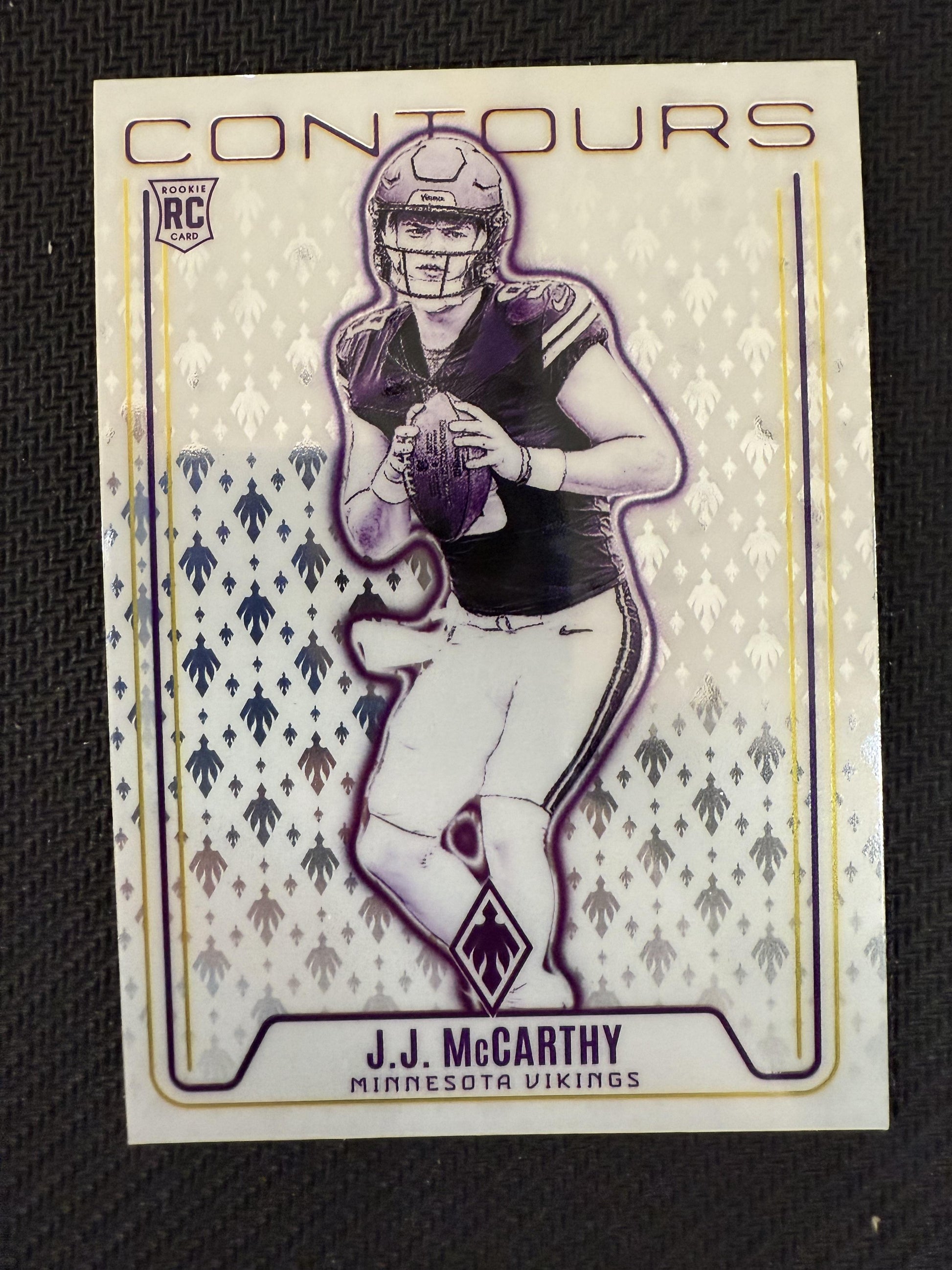 #CON-JMY J.J. McCarthy 2024 Panini Phoenix Minnesota Vikings sports Contours