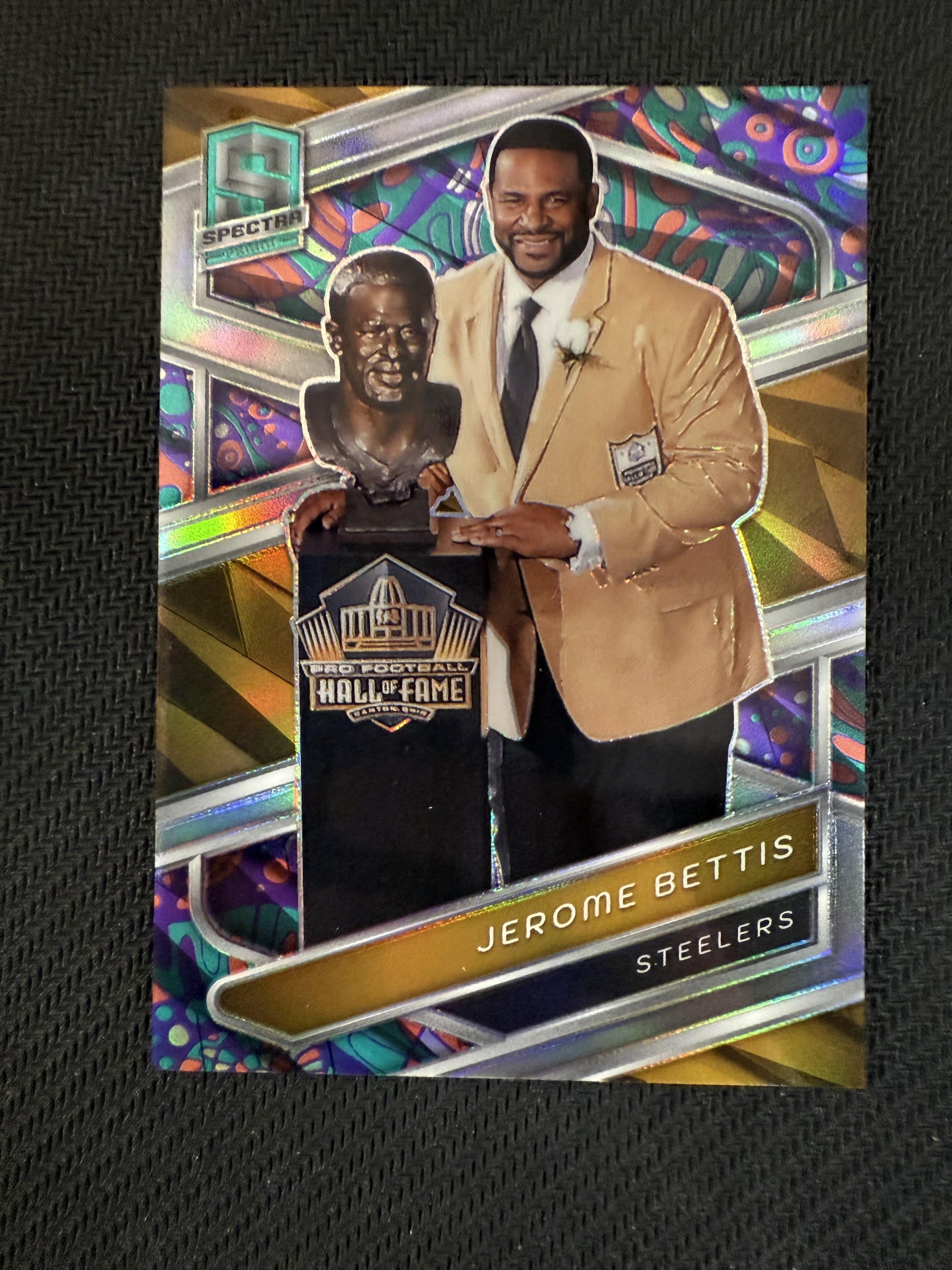 #107 Jerome Bettis 2024 Panini Spectra SN #/5 Pittsburgh Steelers Psychedelic
