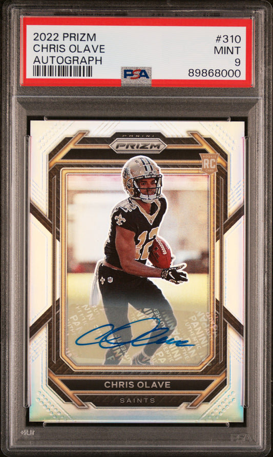 #310 Chris Olave 2022 Panini Prizm 9 MT sports Autograph