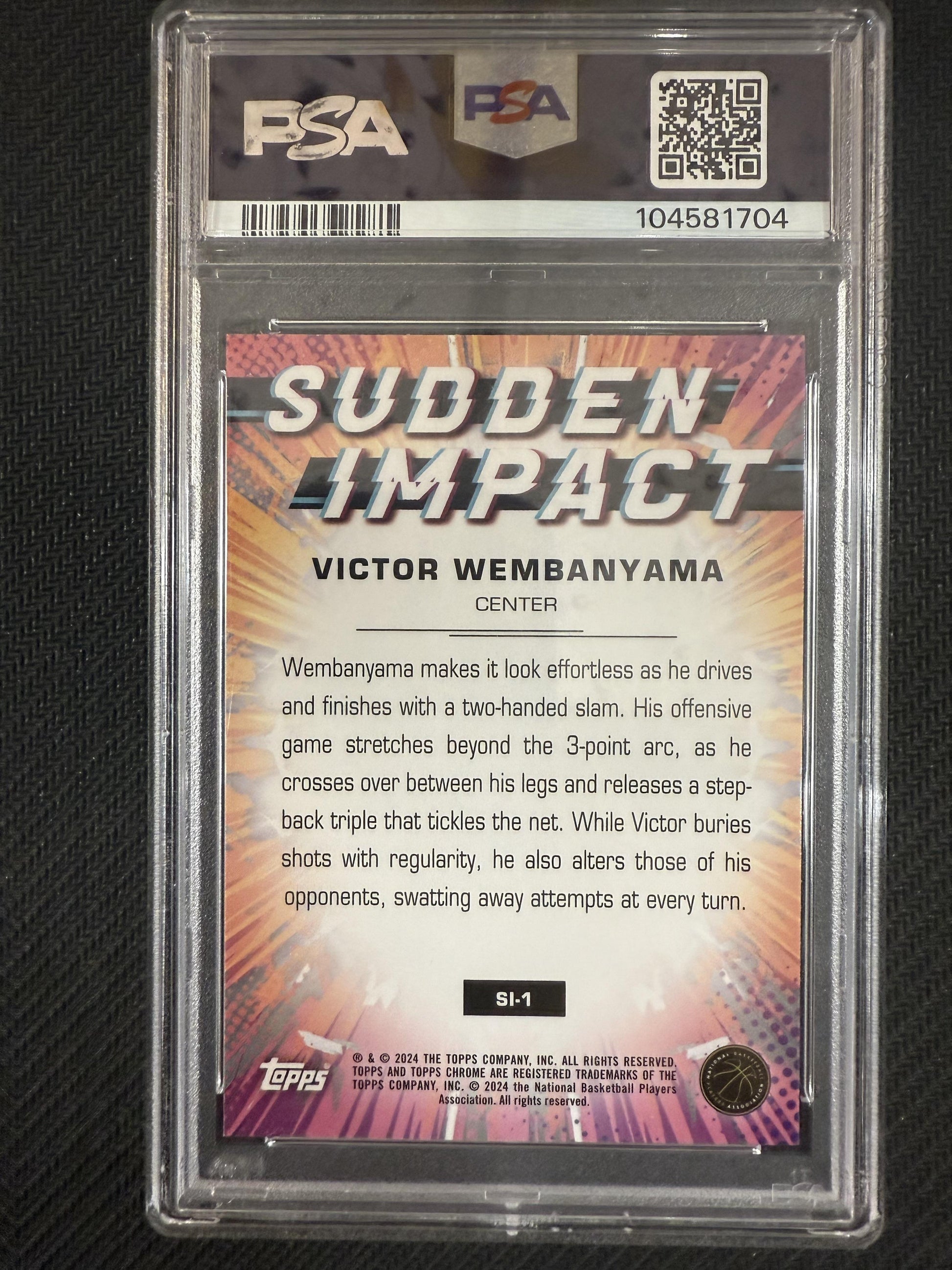#SI-1 Victor Wembanyama 2023-24 Topps Chrome Spurs Sudden Impact Orange