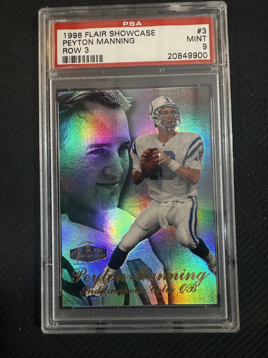 #3 Peyton Manning 1998 Flair Showcase RC Rookie Indianapolis Colts sports