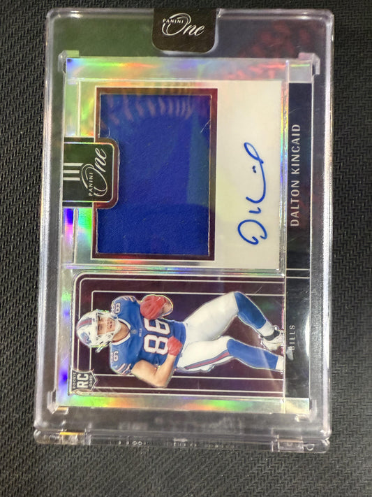 #321 Dalton Kincaid 2023 Panini One SN,MEM,AU Auto #/99 Buffalo Bills sports