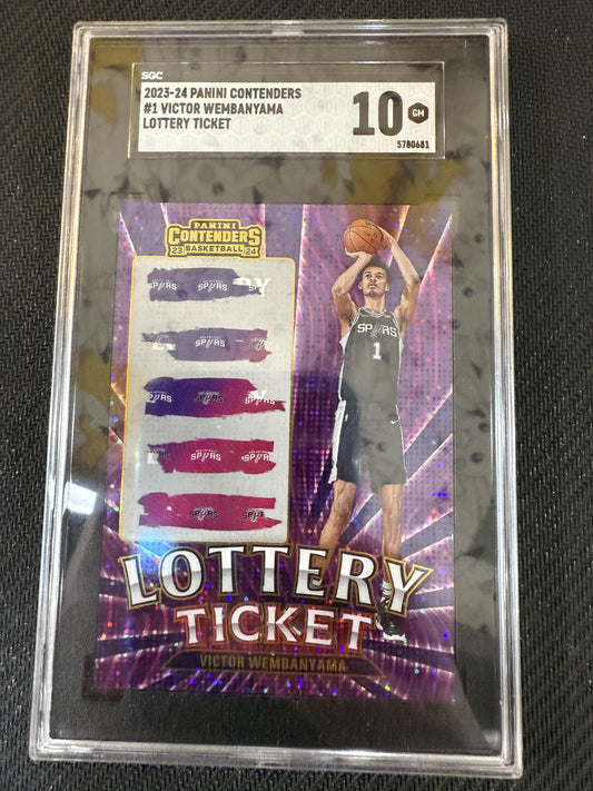 #1 Victor Wembanyama 2023-24 Panini Contenders 10 Spurs GEM-MT Lottery Ticket