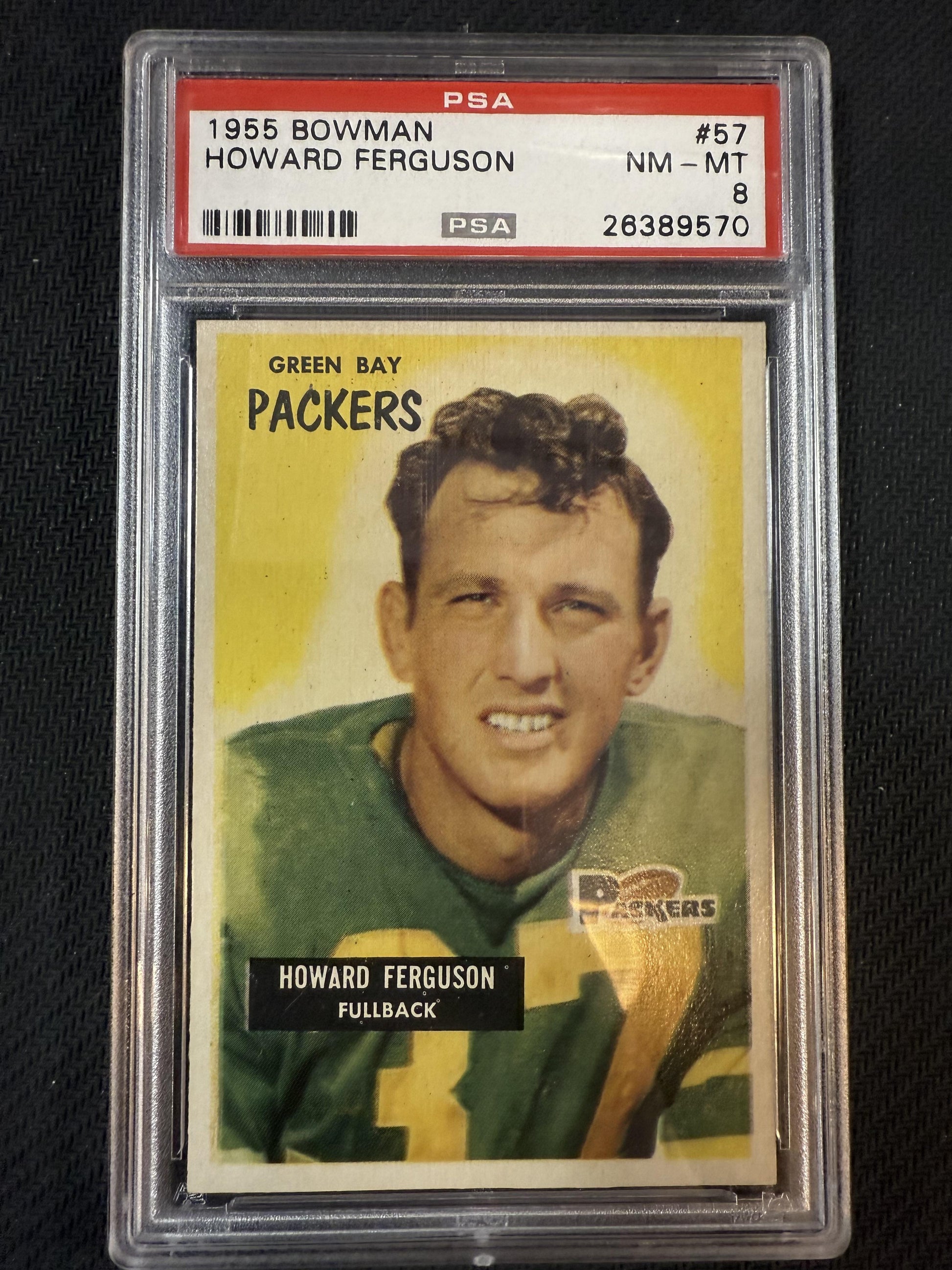 #57 Howard Ferguson 1955 Bowman RC Rookie Green Bay Packers sports