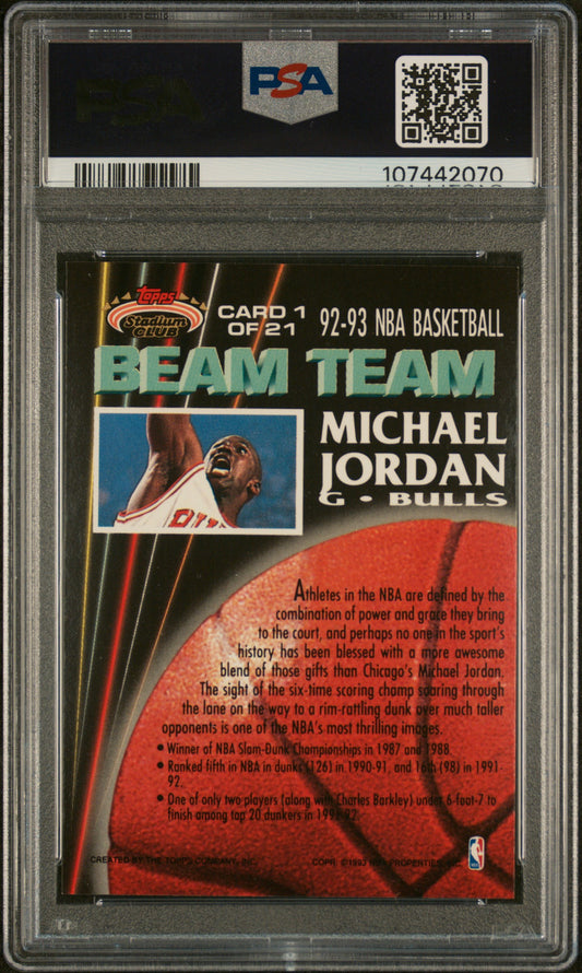 #1 Michael Jordan 1992 Stadium Club Beam Team 9 MT sports Beam Team