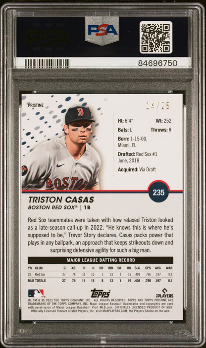 #235 Triston Casas 2023 Topps Pristine 9 MT sports Pristine Orange