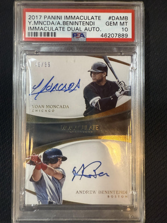 Y.Mncda/A.Benintendi 2017 Panini Immaculate Immaculate Dual Auto.