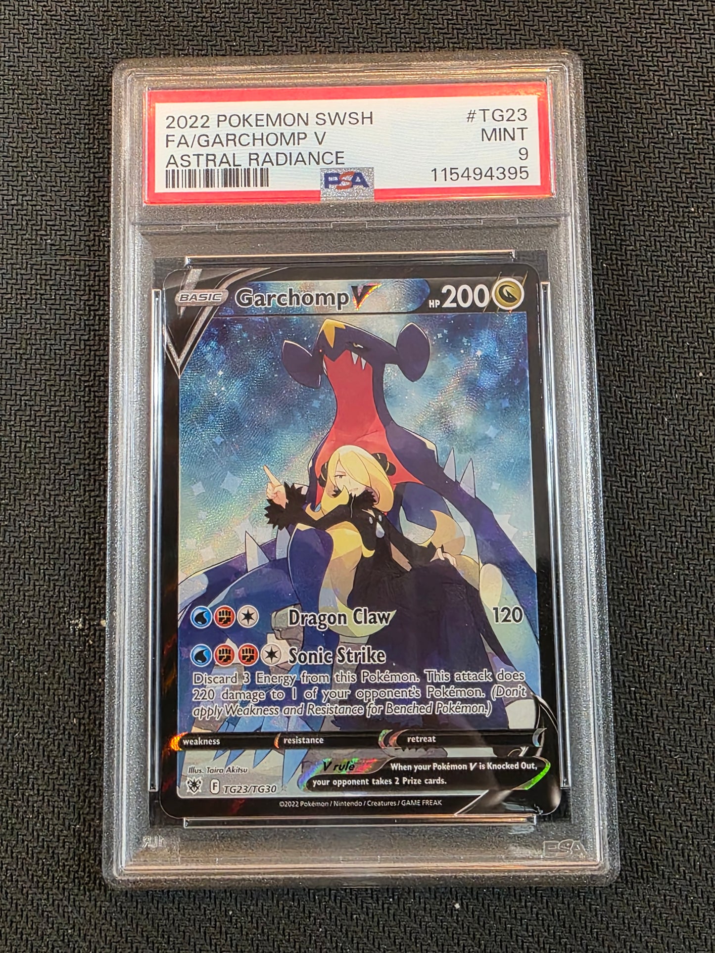 #TG23/TG30 Garchomp V SWSH10: Astral Radiance Trainer Gallery PSA 9