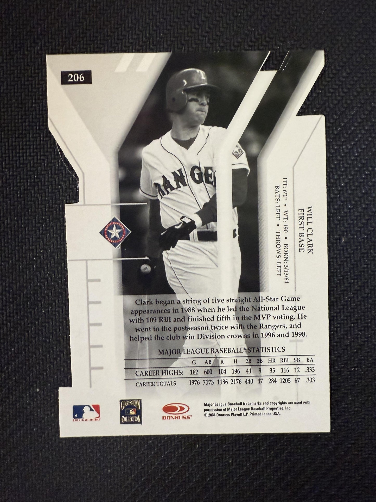 #206 Will Clark 2004 Donruss Elite Extra Edition /100 Turn of the Century