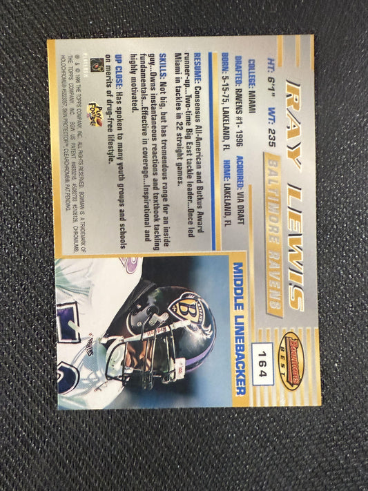 #164 Ray Lewis 1996 Bowman's Best RC Rookie Baltimore Ravens sports