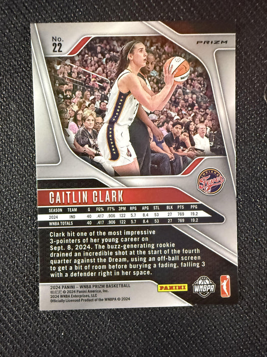 #22 Caitlin Clark 2024 Panini Prizm WNBA RC Rookie Indiana Fever Ice Prizms