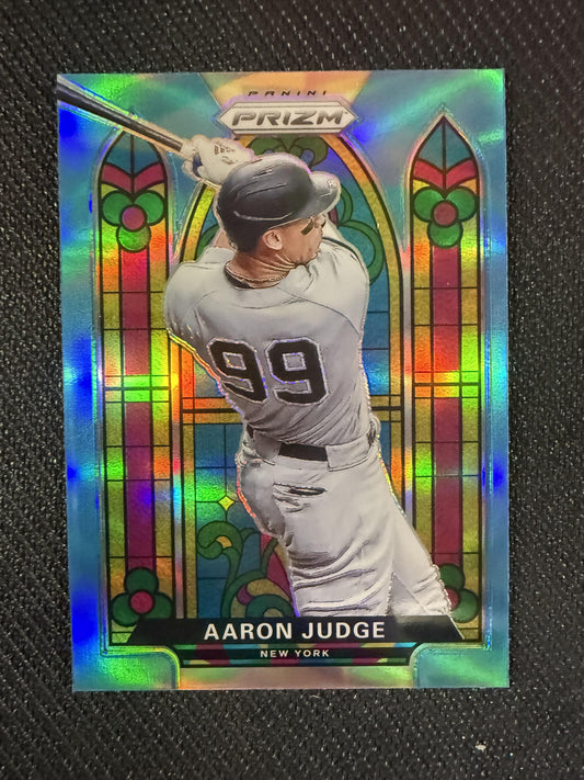 #SG-5 Aaron Judge 2021 Panini Prizm Yankees Stained Glass Carolina Blue Prizm