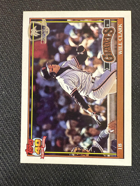 #500 Will Clark 1991 Topps San Francisco Giants sports Desert Shield