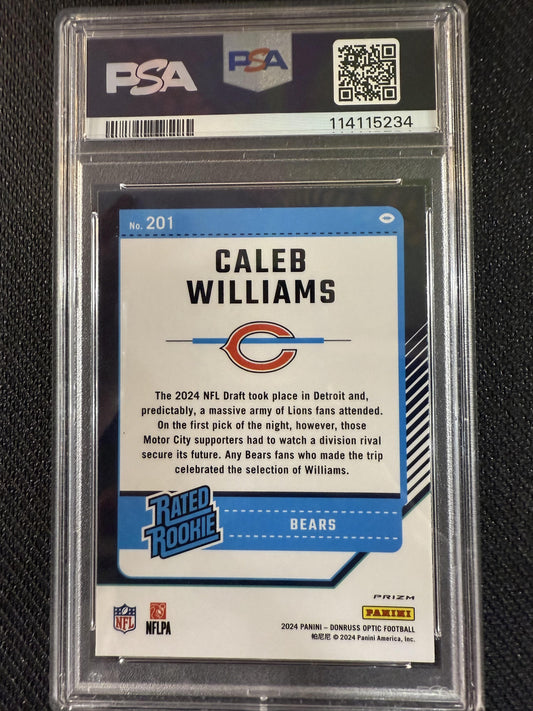 #201 Caleb Williams 2024 Donruss Optic 10 Chicago Bears GEM-MT sports Holo
