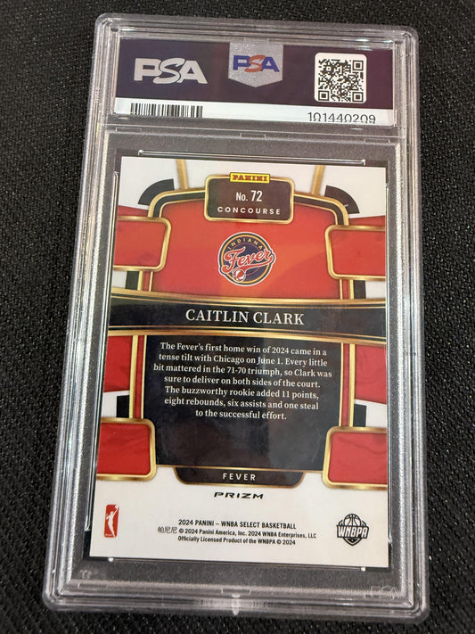 #72 Caitlin Clark 2024 Panini Select WNBA 9 Indiana Fever Prizms Red Ice