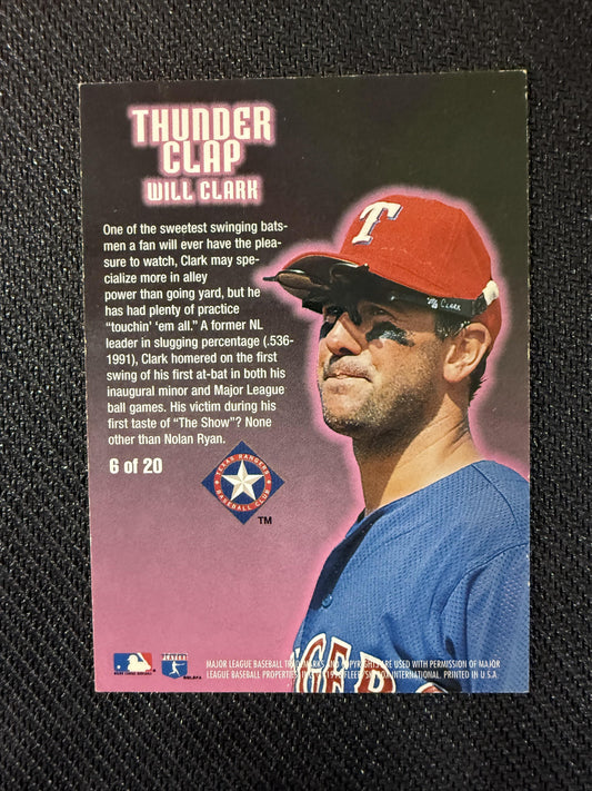 #6 Will Clark 1996 Ultra Texas Rangers sports Thunder Clap